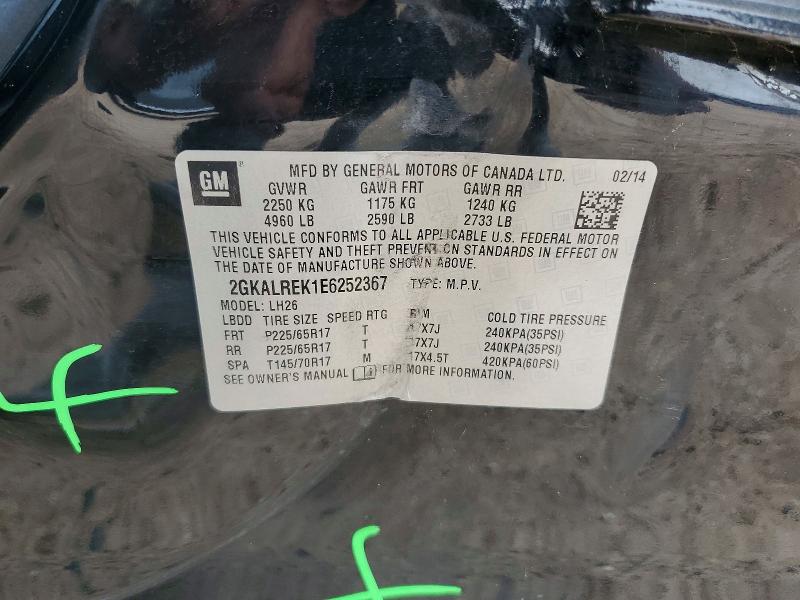Aukcja sprzedaży 2014 Gmc Terrain, vin: 2GKALREK1E6252367, numer aukcji: 55394036