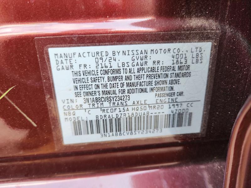 2025 Nissan Sentra მანქანა იყიდება აუქციონზე, vin: 3N1AB8CV8SY234273, აუქციონის ნომერი: 58524176
