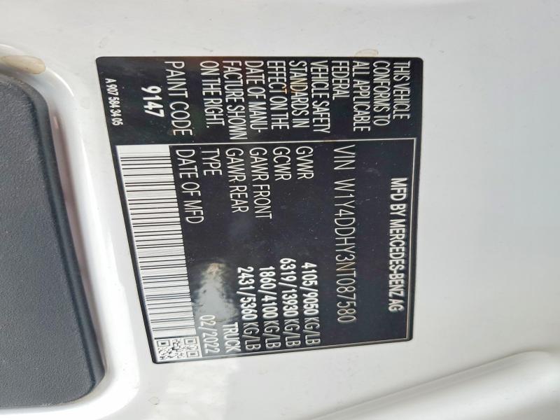 56502916 :رقم المزاد ، W1Y4DDHY3NT087580 vin ، 2022 Mercedes-benz Sprinter مزاد بيع