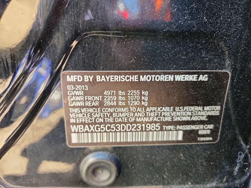 2013 Bmw 528 მანქანა იყიდება აუქციონზე, vin: WBAXG5C53DD231985, აუქციონის ნომერი: 55551496