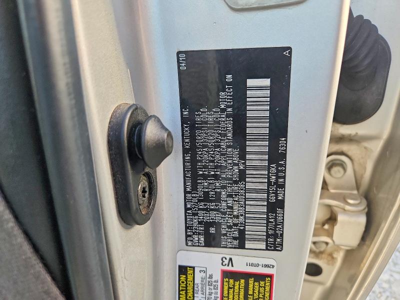 Продаж на аукціоні авто 2010 Toyota Venza, vin: 4T3BK3BB3AU038385, номер лоту: 57885446
