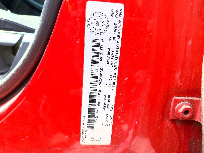 Продажа на аукционе авто 2011 Volkswagen Jetta, vin: 3VWBX7AJ9BM379369, номер лота: 56119466