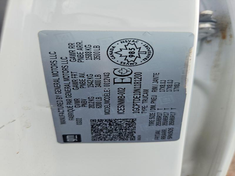 56843766 :رقم المزاد ، 1GCPTDE10N1181200 vin ، 2022 Chevrolet Colorado مزاد بيع