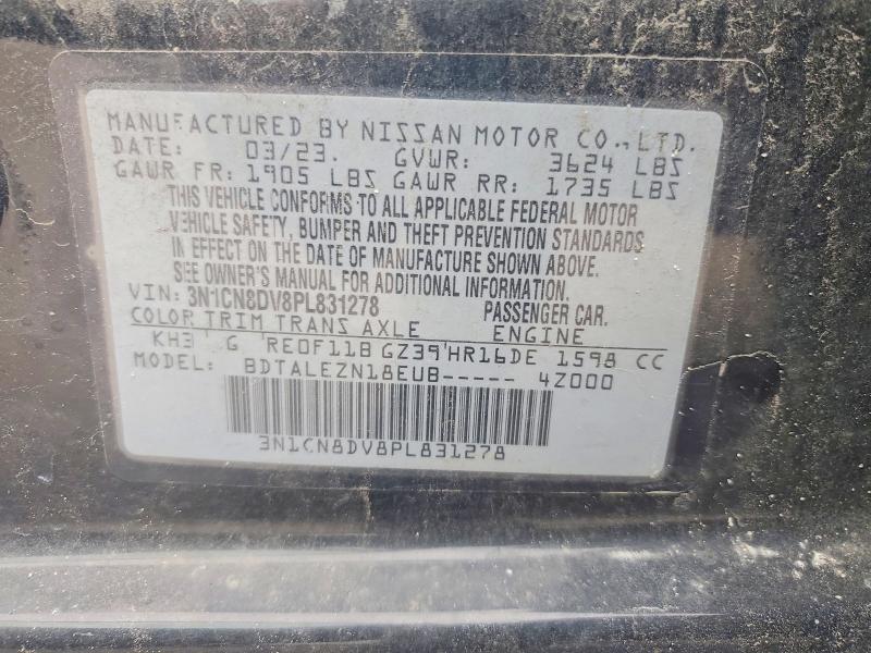 Продажа на аукционе авто 2023 Nissan Versa, vin: 3N1CN8DV8PL831278, номер лота: 57907026