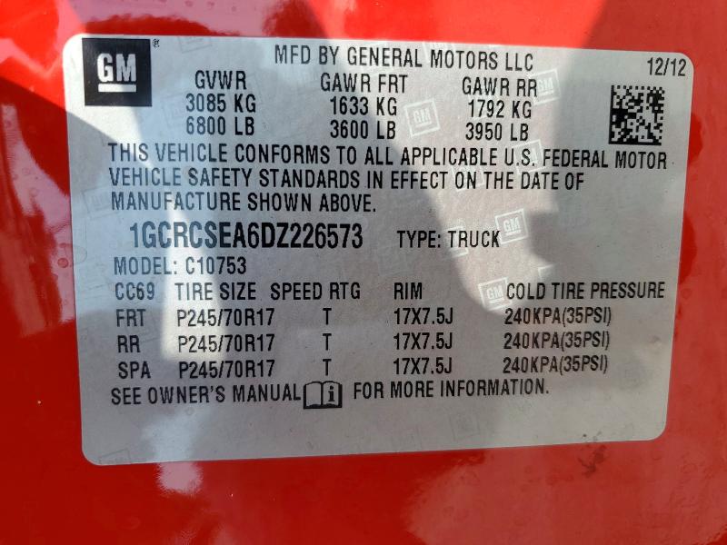 Aukcja sprzedaży 2013 Chevrolet Silverado, vin: 1GCRCSEA6DZ226573, numer aukcji: 55952786