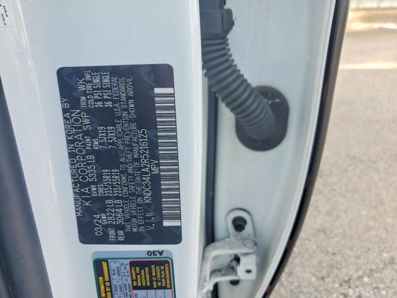 55027376 :رقم المزاد ، KNDC34LA2R5216125 vin ، 2024 Kia Ev6 مزاد بيع