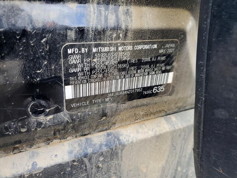 2022 Mitsubishi Outlander მანქანა იყიდება აუქციონზე, vin: JA4J4UA84NZ017952, აუქციონის ნომერი: 57456796