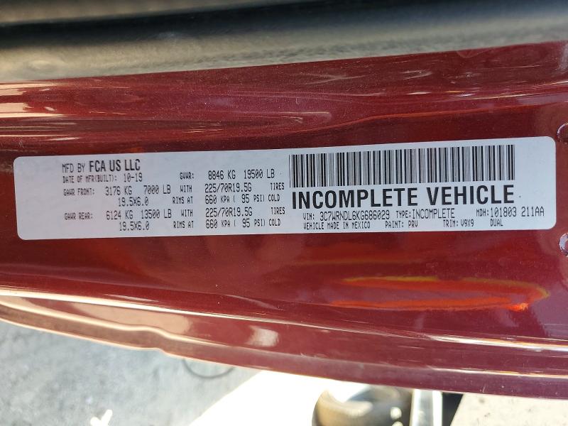 2019 Ram 5500 მანქანა იყიდება აუქციონზე, vin: 3C7WRNDL6KG686029, აუქციონის ნომერი: 56111826