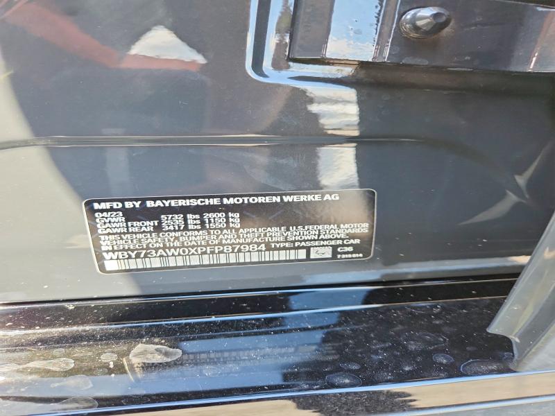 58041676 :رقم المزاد ، WBY73AW0XPFP87984 vin ، 2023 Bmw I4 مزاد بيع