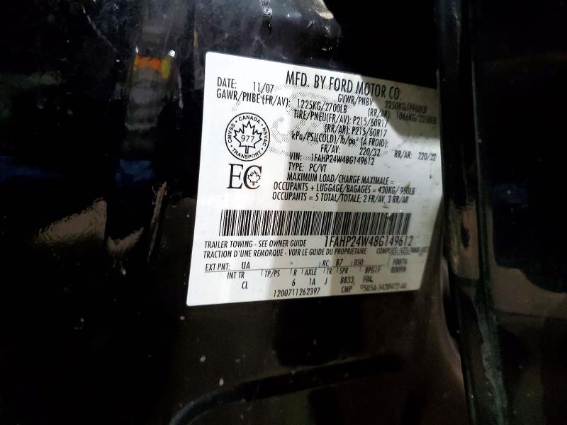 Aukcja sprzedaży 2008 Ford Taurus, vin: 1FAHP24W48G149612, numer aukcji: 55790606