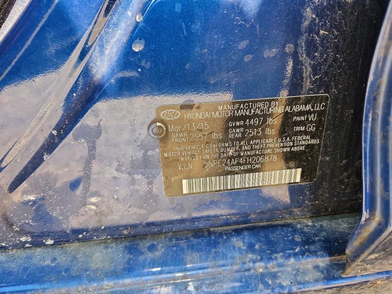 2015 Hyundai Sonata მანქანა იყიდება აუქციონზე, vin: 5NPE24AF4FH206878, აუქციონის ნომერი: 57371956