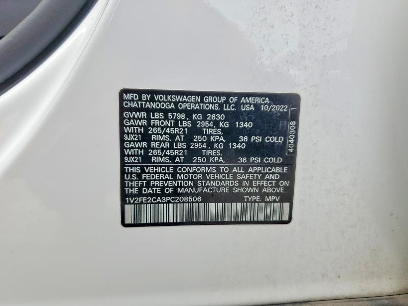 56643636 :رقم المزاد ، 1V2FE2CA3PC208506 vin ، 2023 Volkswagen Atlas Cross Sport مزاد بيع