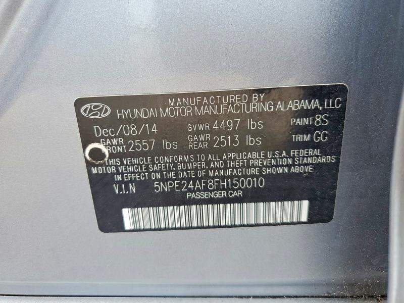 Продажа на аукционе авто 2015 Hyundai Sonata, vin: 5NPE24AF8FH150010, номер лота: 57431856