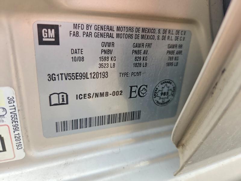 56783556 :رقم المزاد ، 3G1TV55E99L120193 vin ، 2009 Chevrolet Aveo مزاد بيع