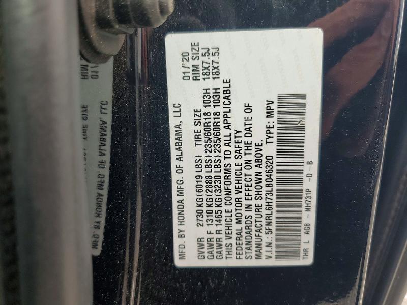 Продаж на аукціоні авто 2020 Honda Odyssey, vin: 5FNRL6H73LB046320, номер лоту: 57557206