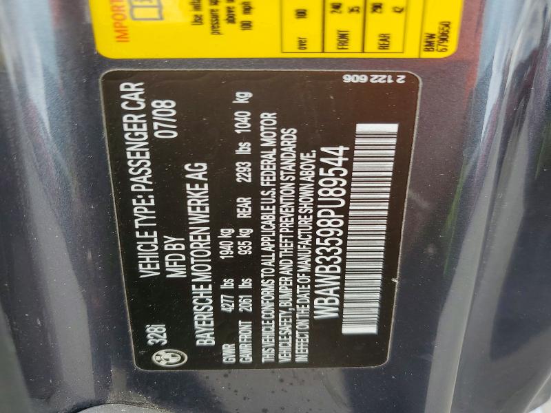 56493976 :رقم المزاد ، WBAWB33598PU89544 vin ، 2008 Bmw 328 مزاد بيع