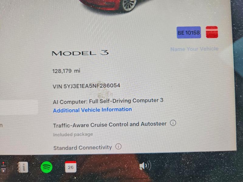 Продаж на аукціоні авто 2022 Tesla Model 3, vin: 5YJ3E1EA5NF286054, номер лоту: 58127216