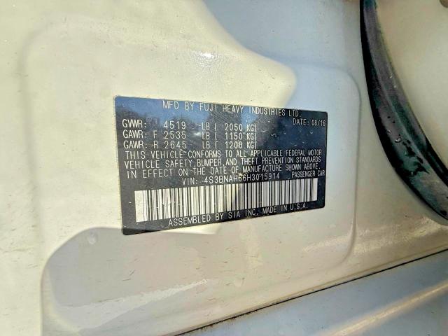 57273756 :رقم المزاد ، 4S3BNAH66H3015914 vin ، 2017 Subaru Legacy مزاد بيع