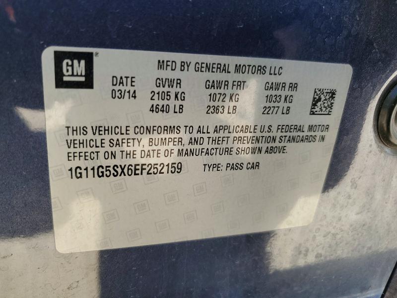 Продаж на аукціоні авто 2014 Chevrolet Malibu, vin: 1G11G5SX6EF252159, номер лоту: 57917656