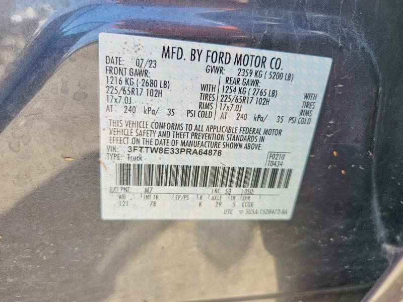 2023 Ford Maverick მანქანა იყიდება აუქციონზე, vin: 3FTTW8E33PRA64878, აუქციონის ნომერი: 57899746