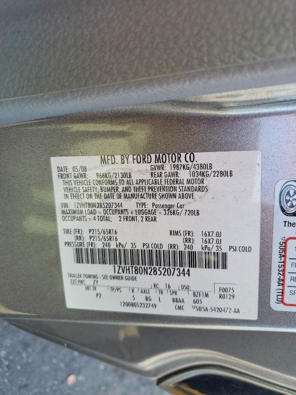 Продаж на аукціоні авто 2008 Ford Mustang, vin: 1ZVHT80N285207344, номер лоту: 57145636