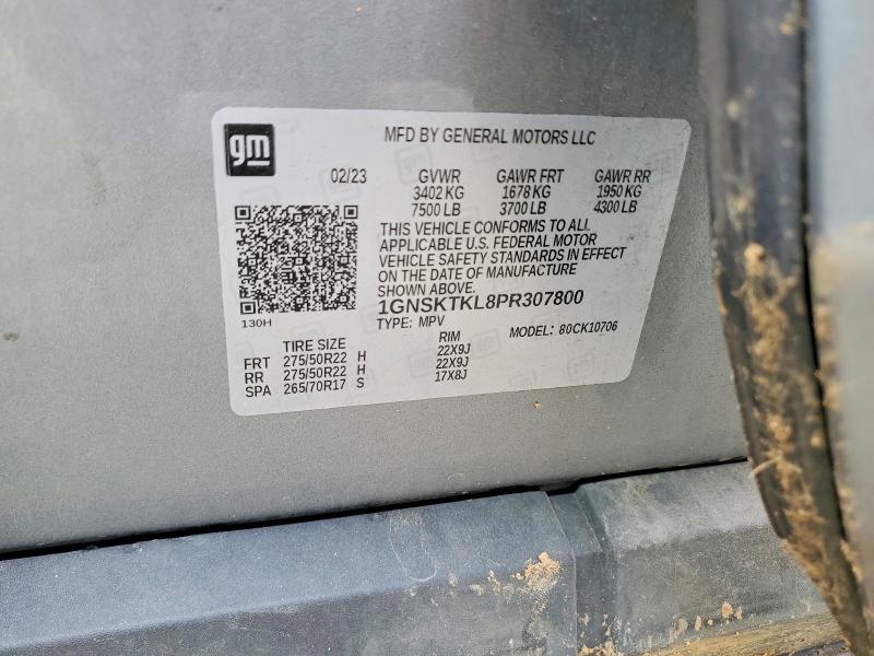 56494756 :رقم المزاد ، 1GNSKTKL8PR307800 vin ، 2023 Chevrolet Tahoe مزاد بيع