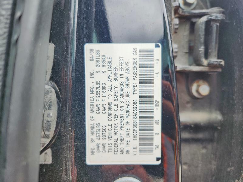 Продаж на аукціоні авто 2008 Honda Accord, vin: 1HGCP36818A062084, номер лоту: 56139256