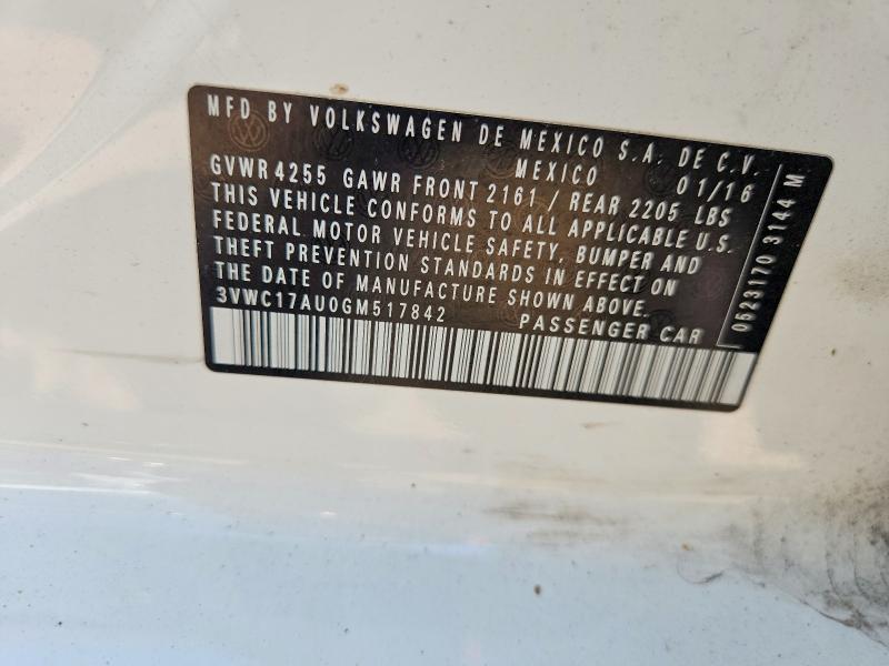 Aukcja sprzedaży 2016 Volkswagen Golf Sportwagen, vin: 3VWC17AU0GM517842, numer aukcji: 58397956