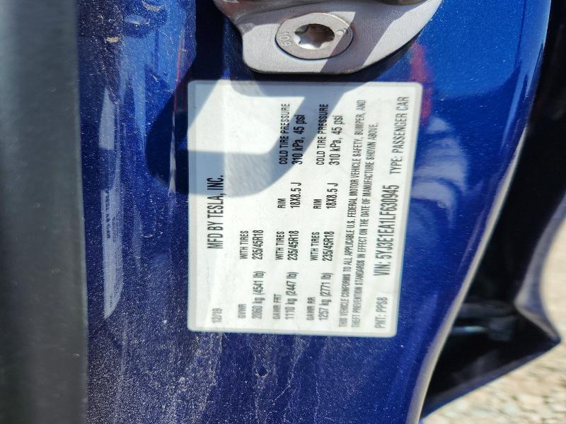Продаж на аукціоні авто 2020 Tesla Model 3, vin: 5YJ3E1EA1LF630945, номер лоту: 55636716
