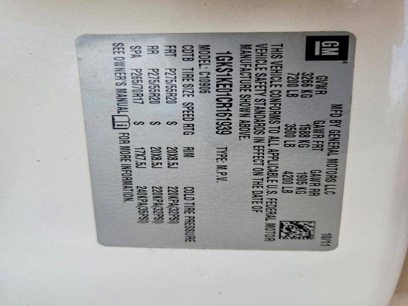2012 Gmc Yukon Xl მანქანა იყიდება აუქციონზე, vin: 1GKS1KE01CR161939, აუქციონის ნომერი: 56274996