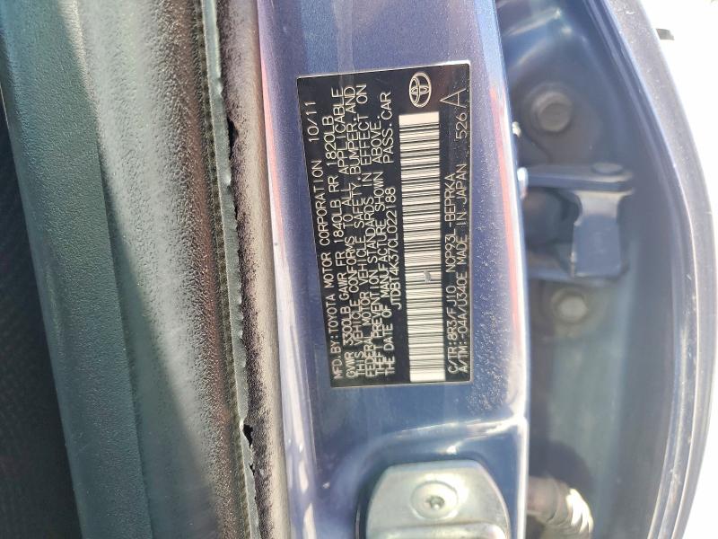 Продажа на аукционе авто 2012 Toyota Yaris, vin: JTDBT4K37CL022188, номер лота: 77250175