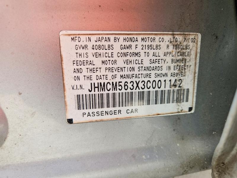 Продаж на аукціоні авто 2003 Honda Accord, vin: JHMCM563X3C001142, номер лоту: 56747956