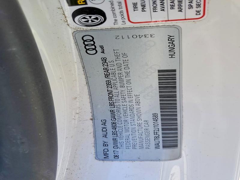 2018 Audi A3 მანქანა იყიდება აუქციონზე, vin: WAU78LFF2J1014589, აუქციონის ნომერი: 57178286