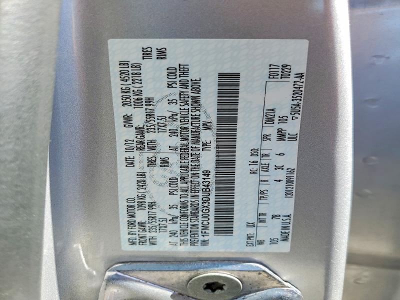 Продаж на аукціоні авто 2013 Ford Escape, vin: 1FMCU0GX3DUB43149, номер лоту: 55887576