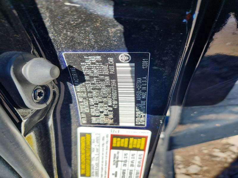 Aukcja sprzedaży 2012 Toyota Camry, vin: 4T1BF1FK8CU172646, numer aukcji: 58628846