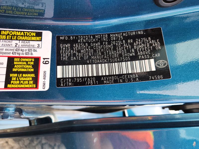 Продажа на аукционе авто 2025 Toyota Camry, vin: 4T1DAACK7SU647505, номер лота: 57302566