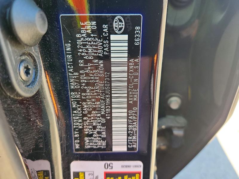 Aukcja sprzedaży 2018 Toyota Camry, vin: 4T1B31HK8JU507312, numer aukcji: 58813696