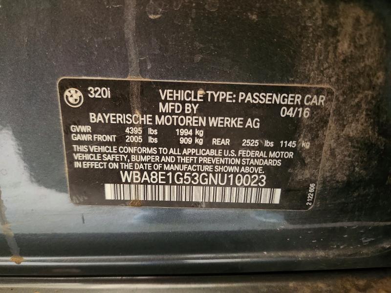 56171126 :رقم المزاد ، WBA8E1G53GNU10023 vin ، 2016 Bmw 320 مزاد بيع