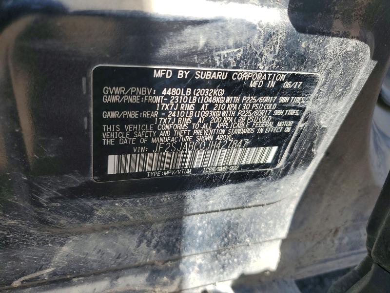 Продажа на аукционе авто 2018 Subaru Forester, vin: JF2SJABC0JH427847, номер лота: 55220836