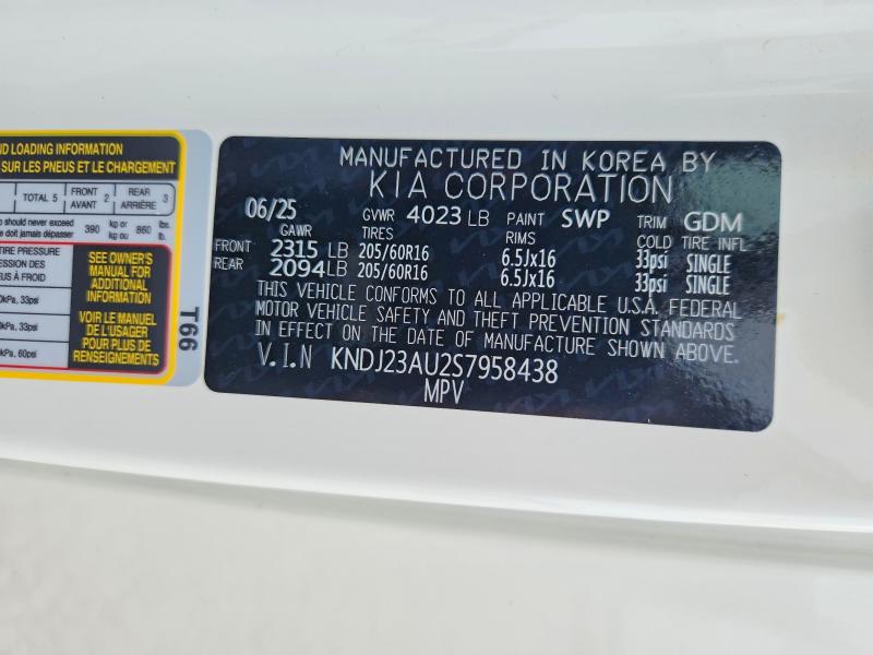 56731786 :رقم المزاد ، KNDJ23AU2S7958438 vin ، 2025 Kia Soul مزاد بيع