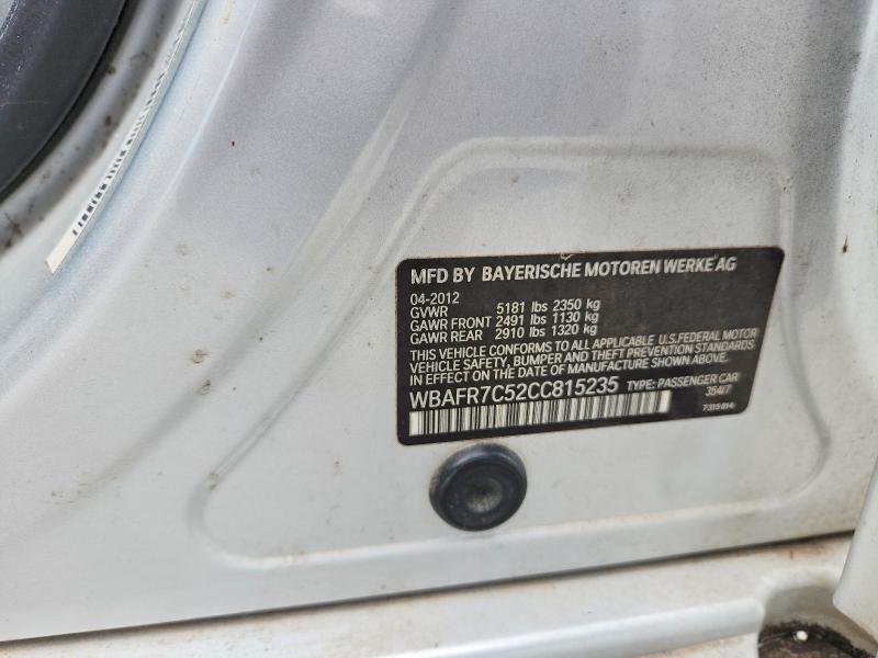 58541366 :رقم المزاد ، WBAFR7C52CC815235 vin ، 2012 Bmw 535 مزاد بيع