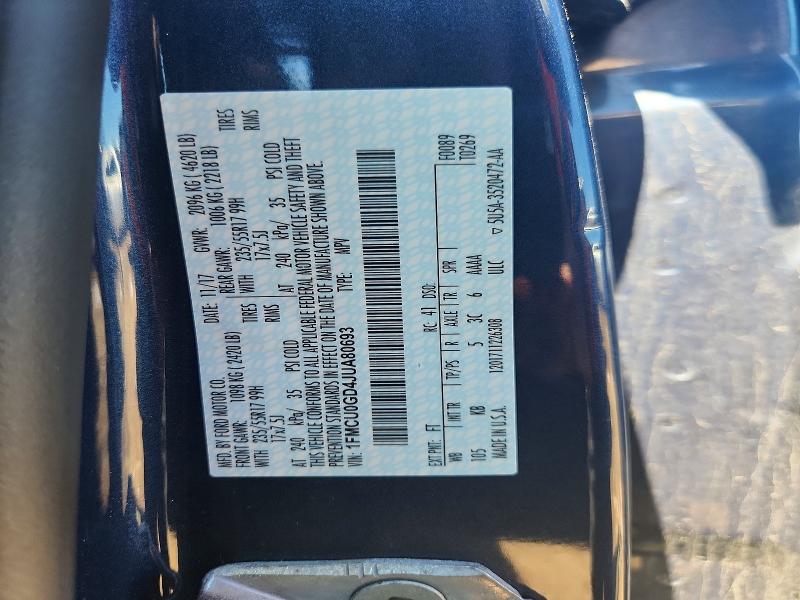 2018 Ford Escape მანქანა იყიდება აუქციონზე, vin: 1FMCU0GD4JUA80693, აუქციონის ნომერი: 57890656