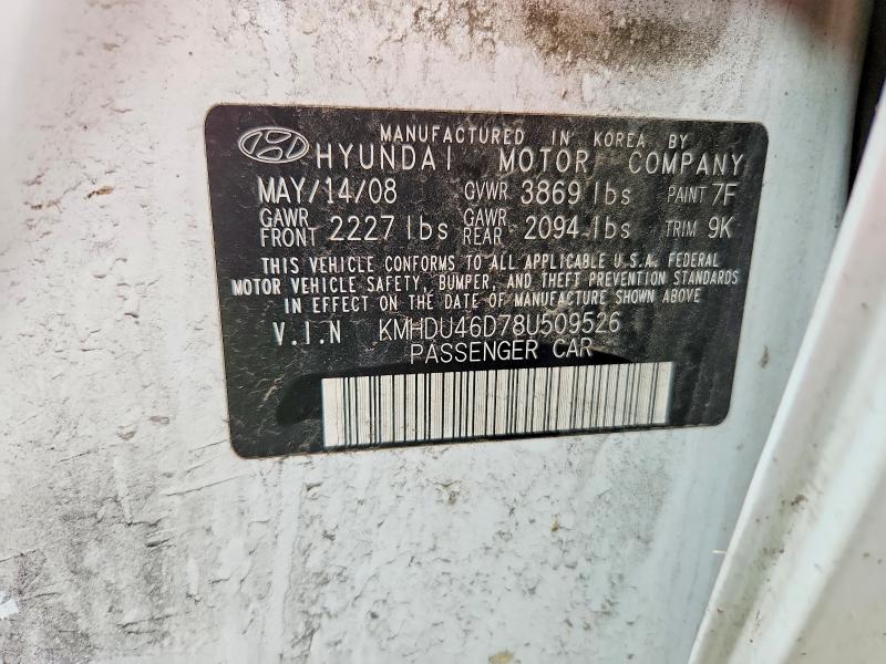 Aukcja sprzedaży 2008 Hyundai Elantra, vin: KMHDU46D78U509526, numer aukcji: 56146796