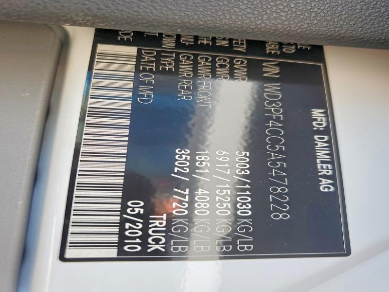 Продаж на аукціоні авто 2010 Mercedes-benz Sprinter, vin: WD3PF4CC5A5478228, номер лоту: 56434136