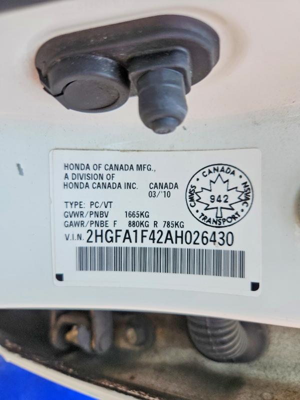 2010 Honda Civic მანქანა იყიდება აუქციონზე, vin: 2HGFA1F42AH026430, აუქციონის ნომერი: 57253756
