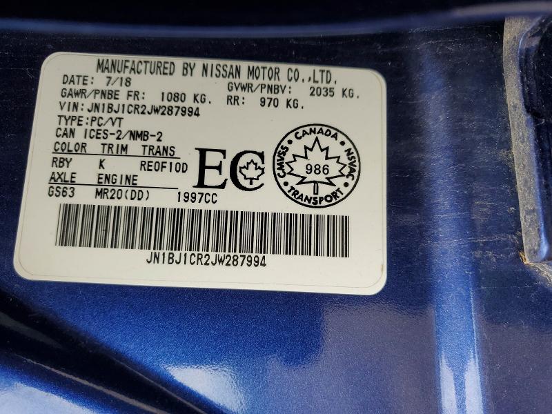 Продажа на аукционе авто 2018 Nissan Rogue Sport, vin: JN1BJ1CR2JW287994, номер лота: 54643196