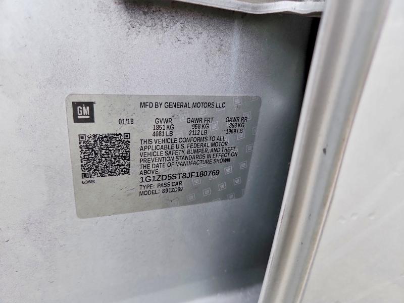 2018 Chevrolet Malibu მანქანა იყიდება აუქციონზე, vin: 1G1ZD5ST8JF180769, აუქციონის ნომერი: 57294096
