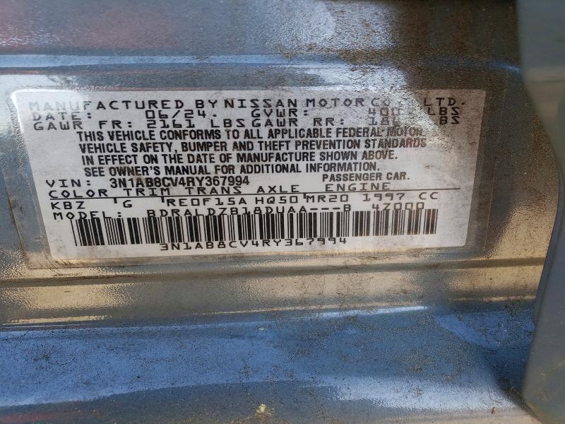 2024 Nissan Sentra მანქანა იყიდება აუქციონზე, vin: 3N1AB8CV4RY367994, აუქციონის ნომერი: 55511956