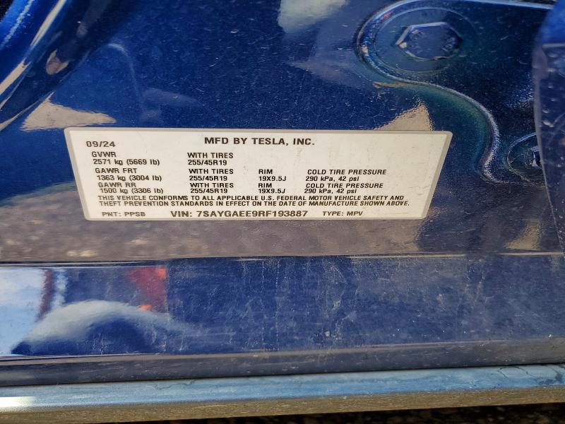 Продаж на аукціоні авто 2024 Tesla Model Y, vin: 7SAYGAEE9RF193887, номер лоту: 57877386