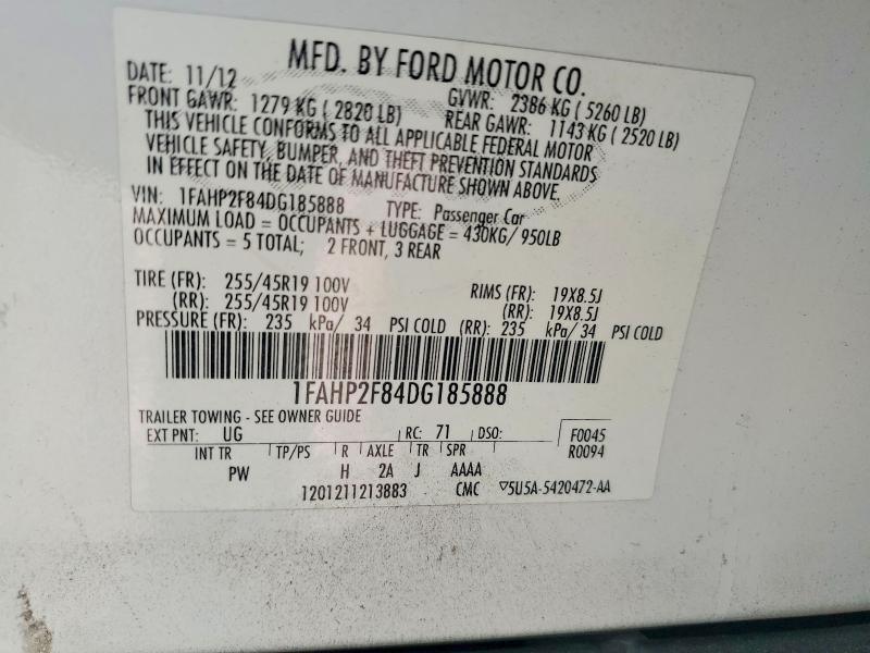 85971275 :رقم المزاد ، 1FAHP2F84DG185888 vin ، 2013 Ford Taurus مزاد بيع